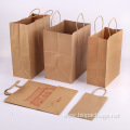 Disposable recycled gift paper bags with twist handle